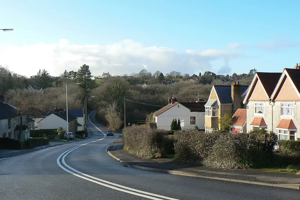 Gower Road running through Killay