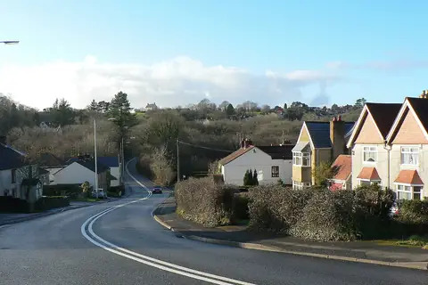 Gower Road running through Killay